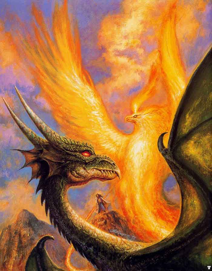 La naissance du premier ordre du phoenix. Bob%20Eggleton%20-%20Unknown%20-%20A%20black%20dragon%20and%20a%20phoenix