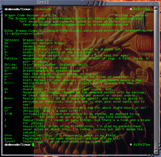 Linux Console DCDecoder